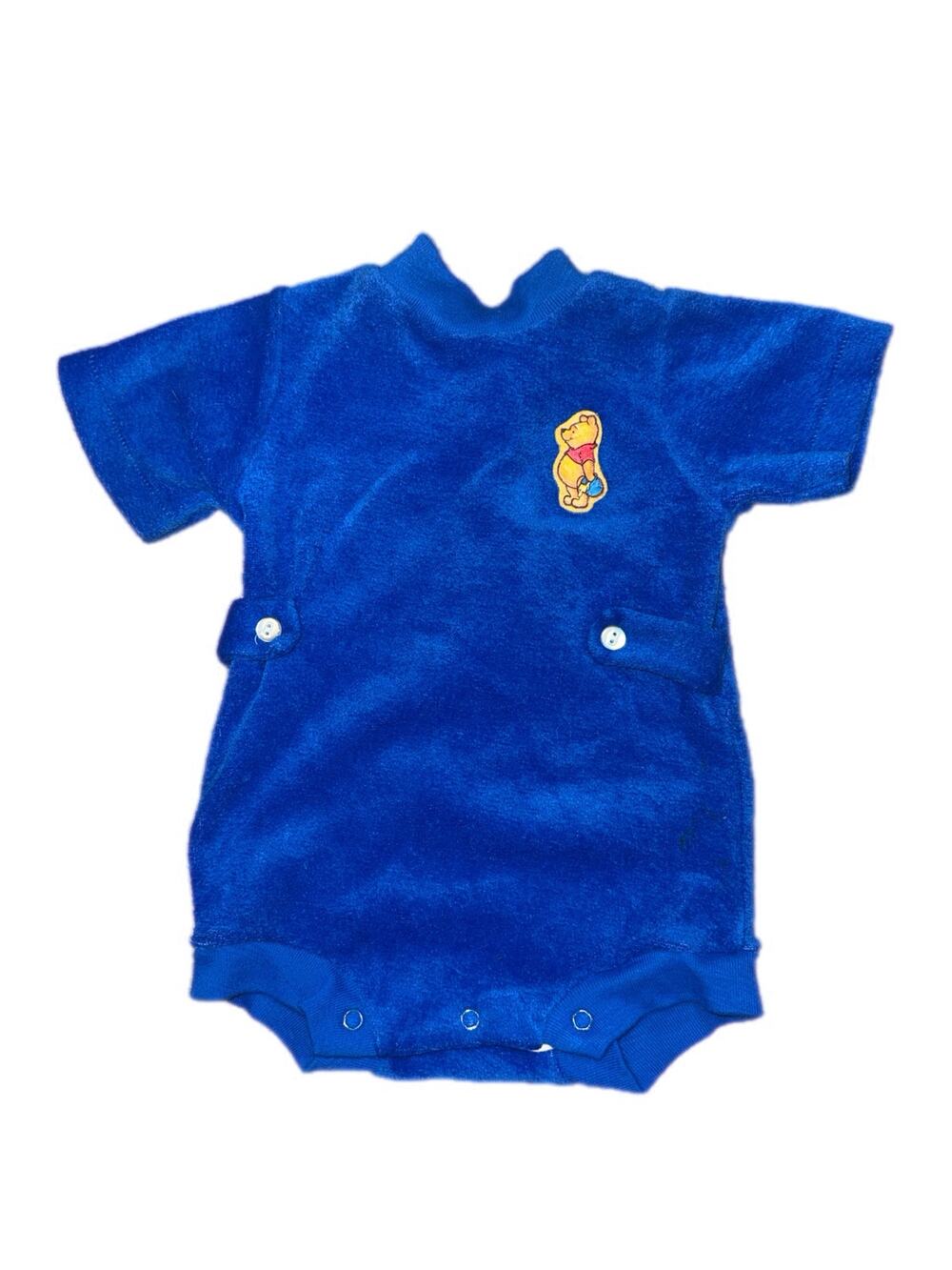 Vintage Winnie The Pooh Terry Cloth One Piece Baby Toddler Size  6-12 Months